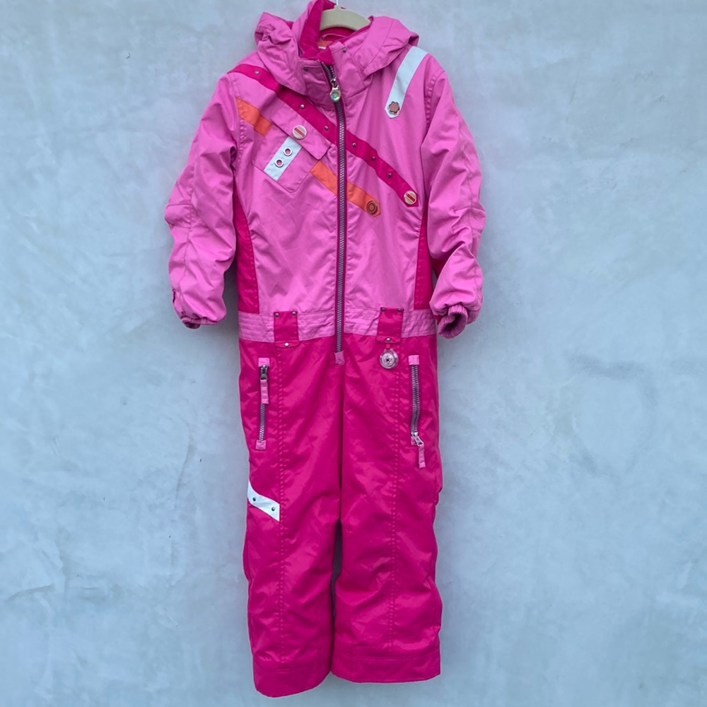 OBERMEYER PINK HOODED SNOW SUIT